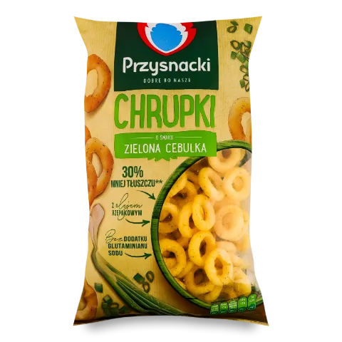 Снеки Przysnacki кукурудзяні зі смаком зеленої цибулі