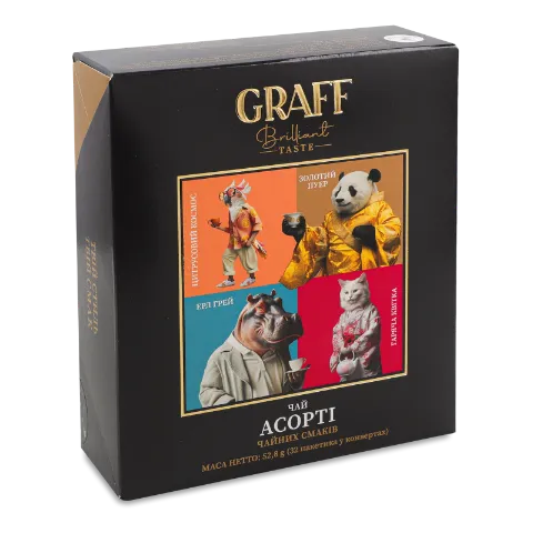Чай Graff АсортіЧайнихСмаків зел-пуер-чор-трав 4*8