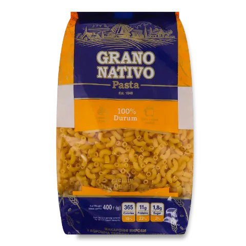 Вироби макаронні Grano Nativo Ріжки 100% durum