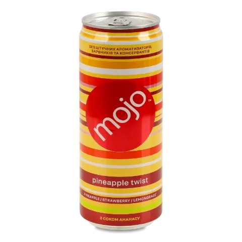 Напій соковмісний Mojo «Пайнепл твіст» безалкогольний сильногазований з/б