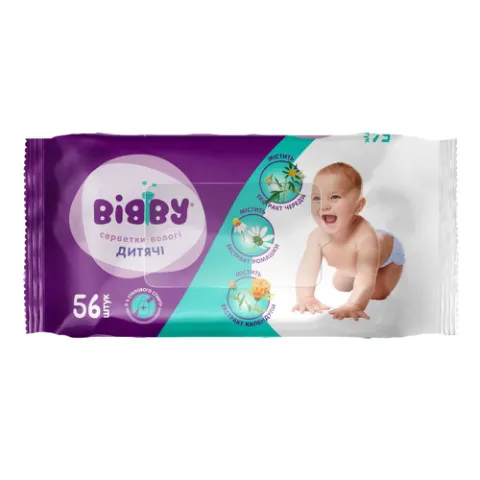 Серветки вологі Bibby екстр черед-ромаш-календ дит