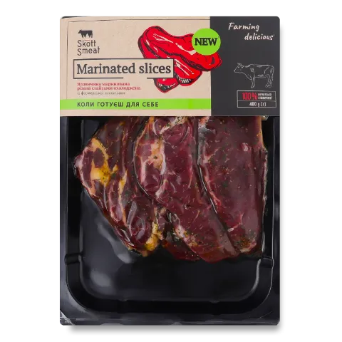 Яловичина маринована "Skott Smeat" різана слайсами охолоджена