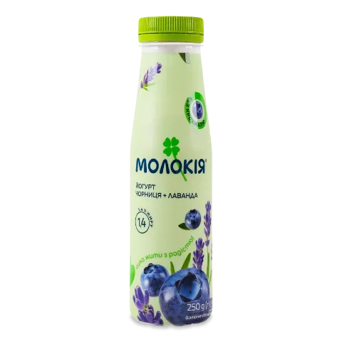 Йогурт «Молокія» чорниця-лаванда, питний, 1,4%, пет