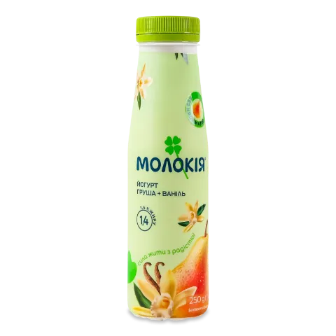 Йогурт «Молокія» груша-ваніль, питний, 1,4%, пет