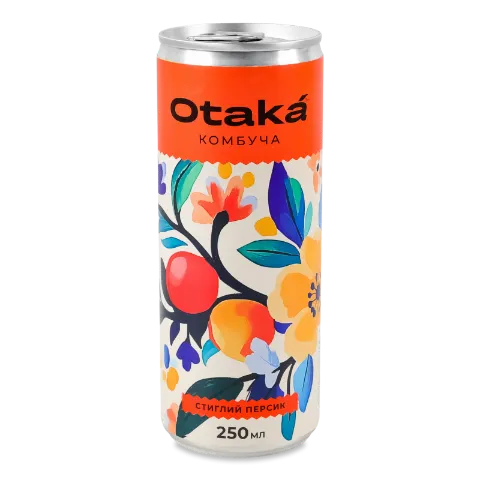 Напій Otaka «Комбуча» «Стиглий персик» безалкогольний сильногазований з/б