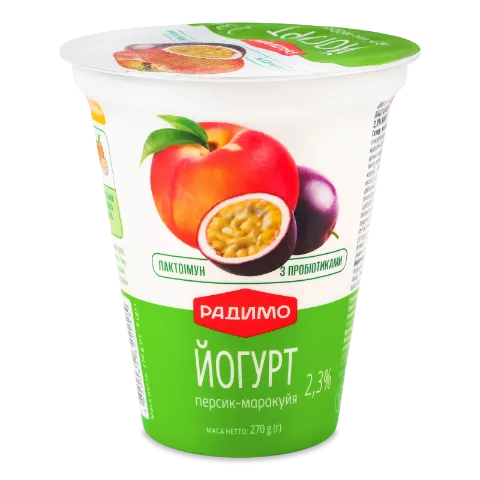 Йогурт РадиМо Лактоімун персик маракуйя 2,3% ст