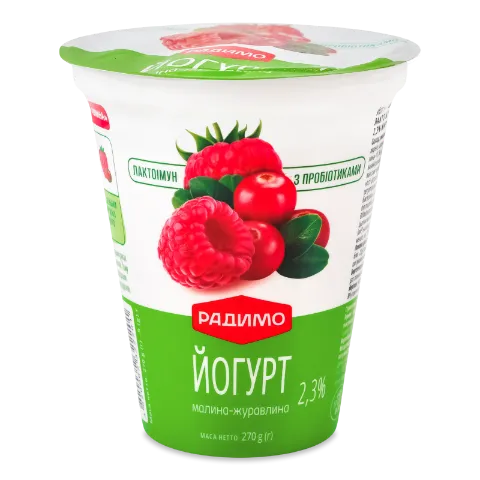 Йогурт РадиМо Лактоімун малина журавлина 2,3% ст