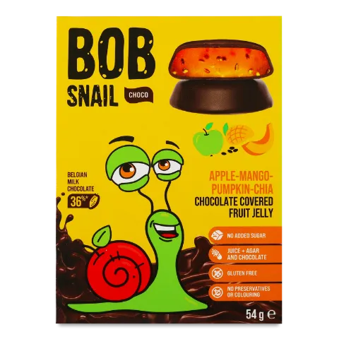 Мармелад Bob Snail яблуко-манго-гарбуз-чіа в шокол