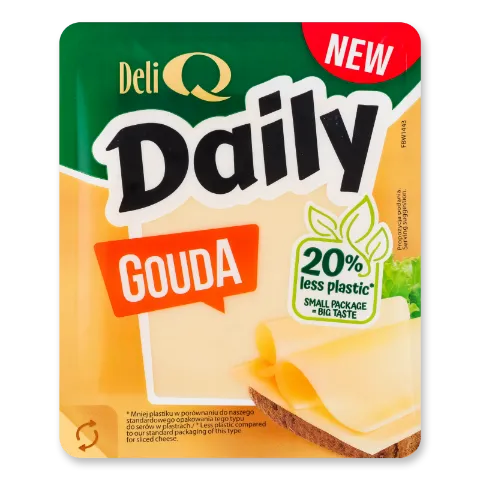 Сир Deli Q Daily Гауда 48% з коров'ячого молока слайси