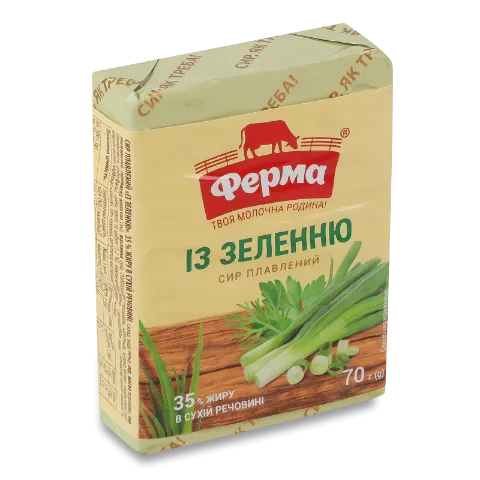 Сир плавлений Ферма із зеленню 35%, брикет